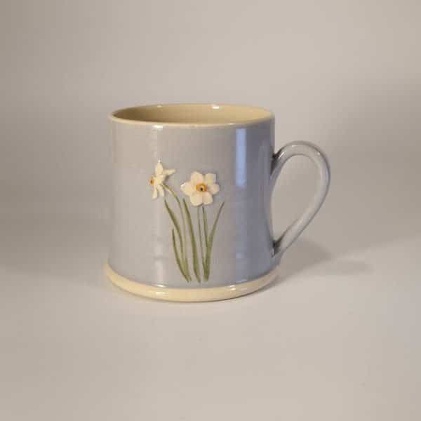 Daffodils Mug - Denim Blue - by Jane Hogben