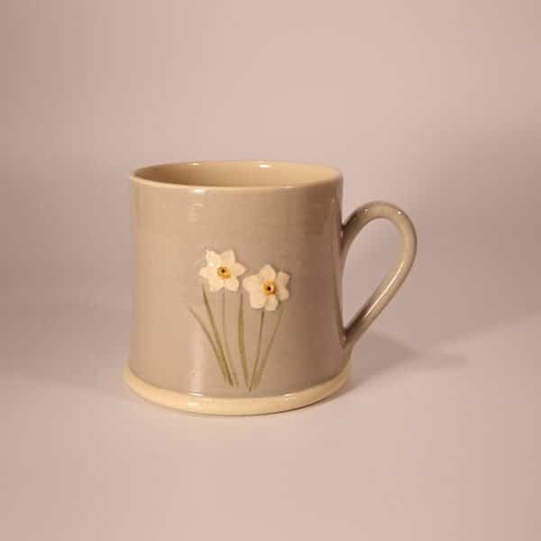 Daffodils Mug - Grey - by Jane Hogben