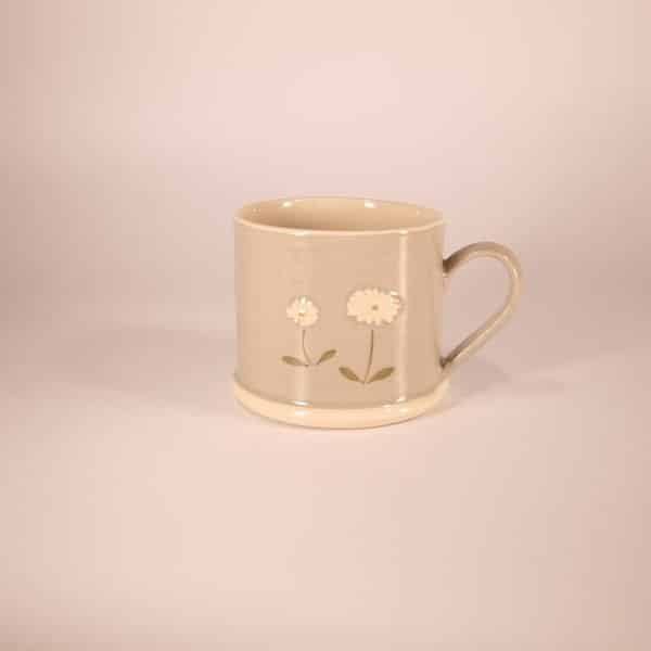 Daisies Espresso Mug - Grey - by Jane Hogben