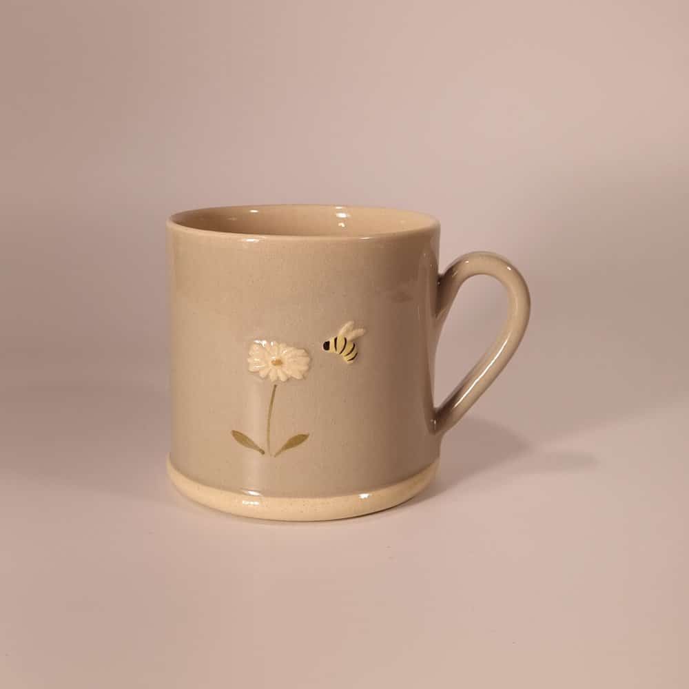 Daisy & Bee Mug - Grey - by Jane Hogben- Finch & Lane