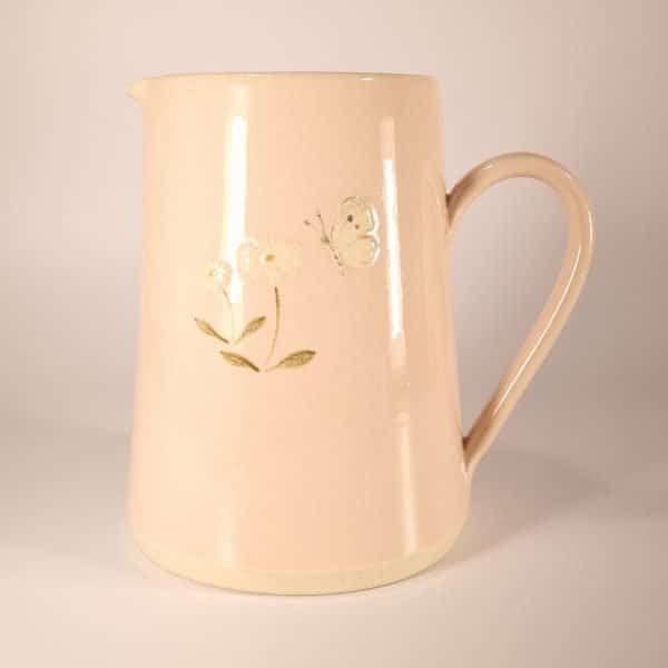 Daisy & Butterfly Large Jug - Pink - by Jane Hogben