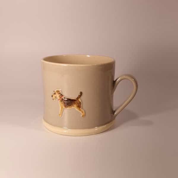 Fox Terrier (Brown) Mug - Grey - by Jane Hogben