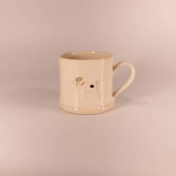 Fox Terrier Espresso Mug - Cream - by Jane Hogben