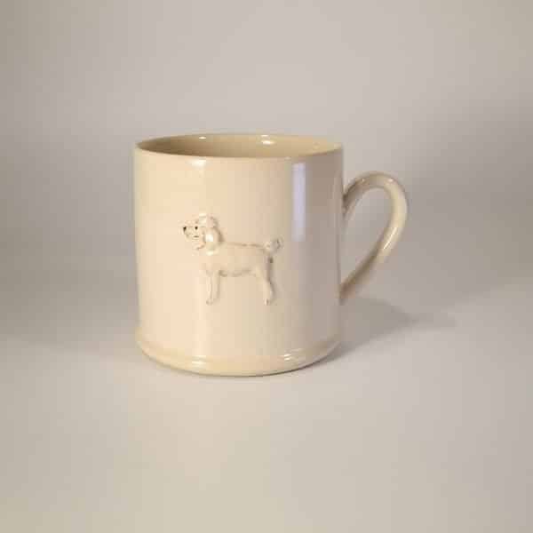 French Poodle (White) Mug - Cream - by Jane Hogben