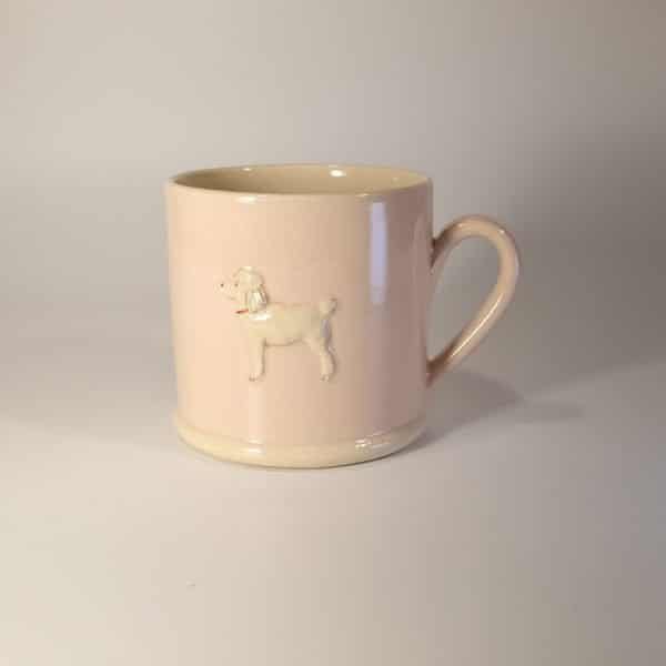 French Poodle (White) Mug - Pink - by Jane Hogben