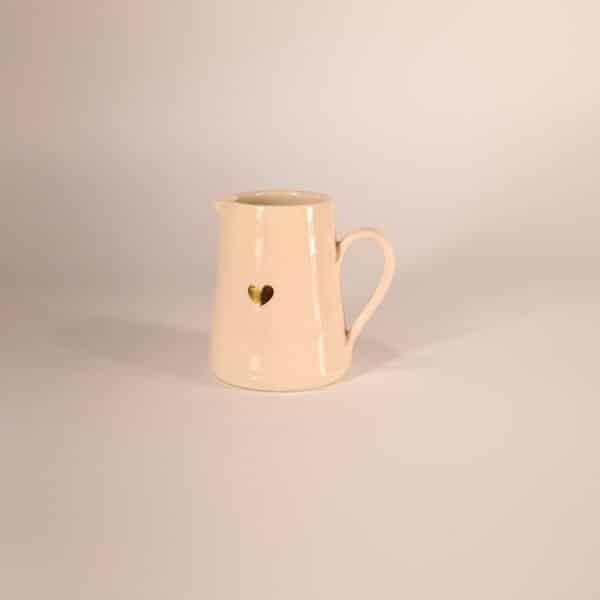Gold Heart Tiny Jug - Pink - by Jane Hogben