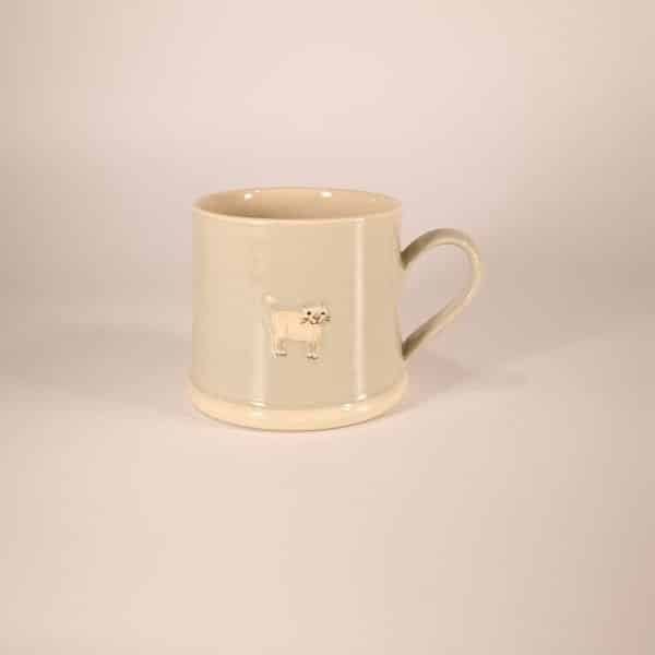 Kitten (White) Espresso Mug - Eau De Nil - by Jane Hogben