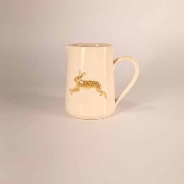 Leaping Hare Small Jug - Cream - by Jane Hogben