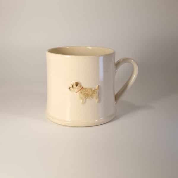 Norfolk Terrier Mug - Cream - by Jane Hogben