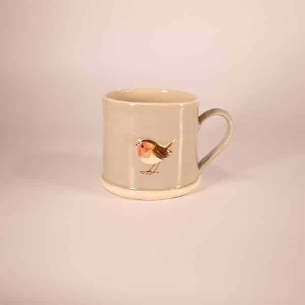 Robin Espresso Mug - Grey - by Jane Hogben