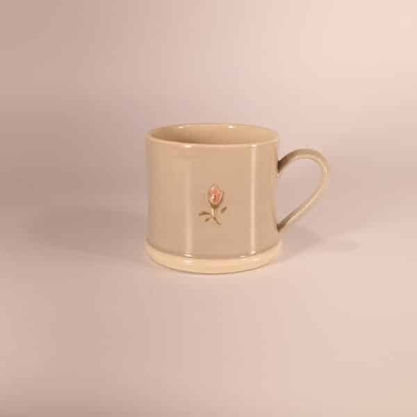 Rosebud Espresso Mug - Grey - by Jane Hogben