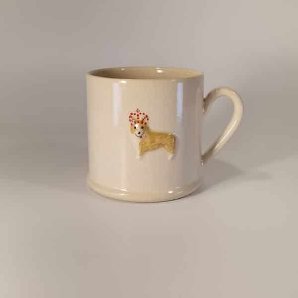 Royal Corgi Mug - Cream - by Jane Hogben