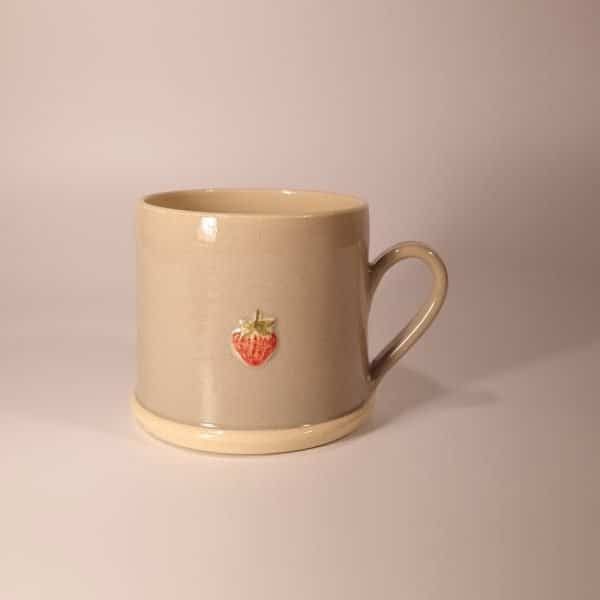 Strawberry Mug - Grey - by Jane Hogben