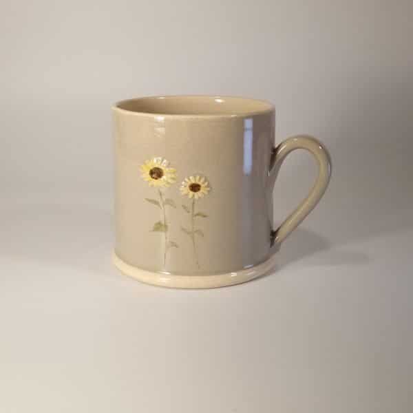 Sunflowers Mug - Grey - by Jane Hogben