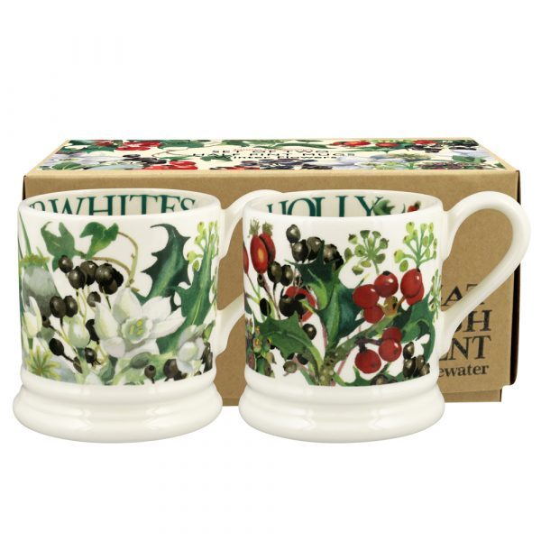 Emma Bridgewater Rosehip & Paperwhites Set Of 2 1/2 Pint Mugs