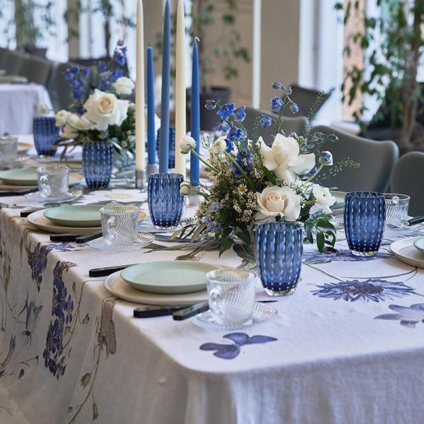 Blue Flower Garden JL Linen Tablecloth by Koustrup & Co (Denmark)