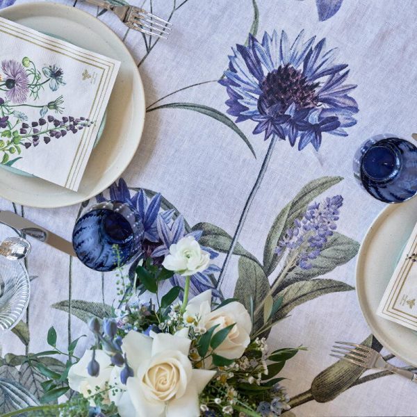 Blue Flower Garden JL Linen Tablecloth by Koustrup & Co (Denmark)