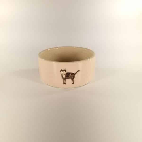 Cat (Black) Small Pet Bowl - Pink - by Jane Hogben