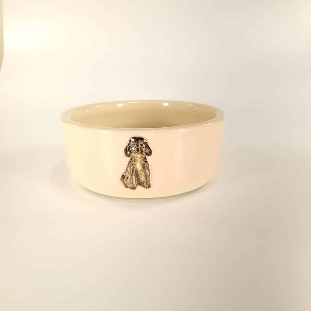 Cockapoo (Black) Large Pet Bowl - Pink - by Jane Hogben - Finch & Lane