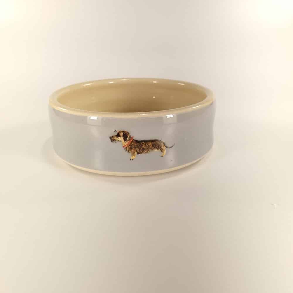 Dachshund (Longhaired) Large Pet Bowl - Denim Blue - by Jane Hogben ...