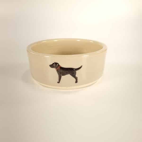 Labrador (Black) Large Pet Bowl - Grey - by Jane Hogben