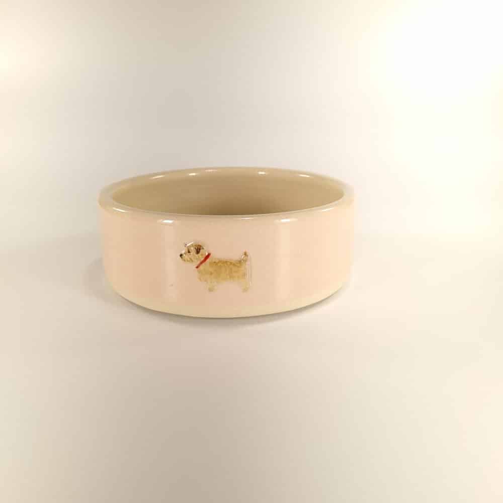 Norfolk Terrier Large Pet Bowl - Pink - by Jane Hogben - Finch & Lane