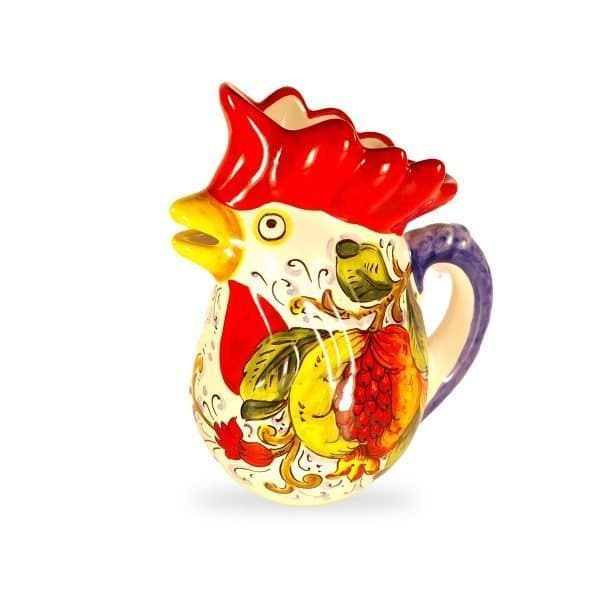 Rooster 500ML Pitcher by Borgioli - Pomegrante on White - Made in Italy